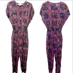 Donna Toran Vintage Print Jumpsuit Size S